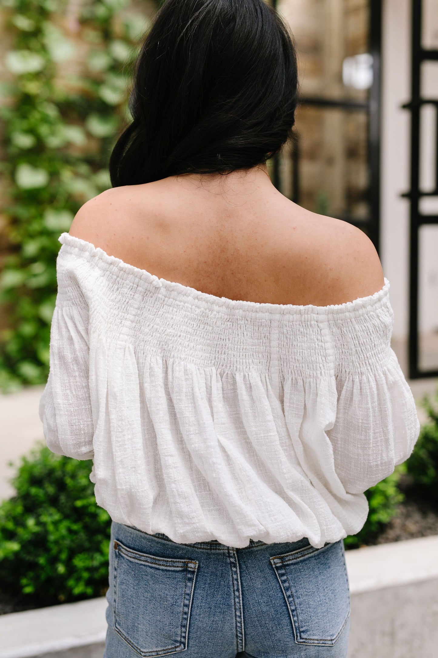 Just Add Sun Off Shoulder Top In White