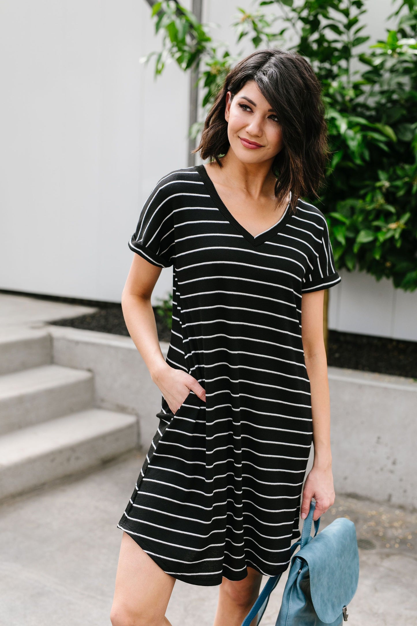 Just Skating By Striped T-Shirt Dress