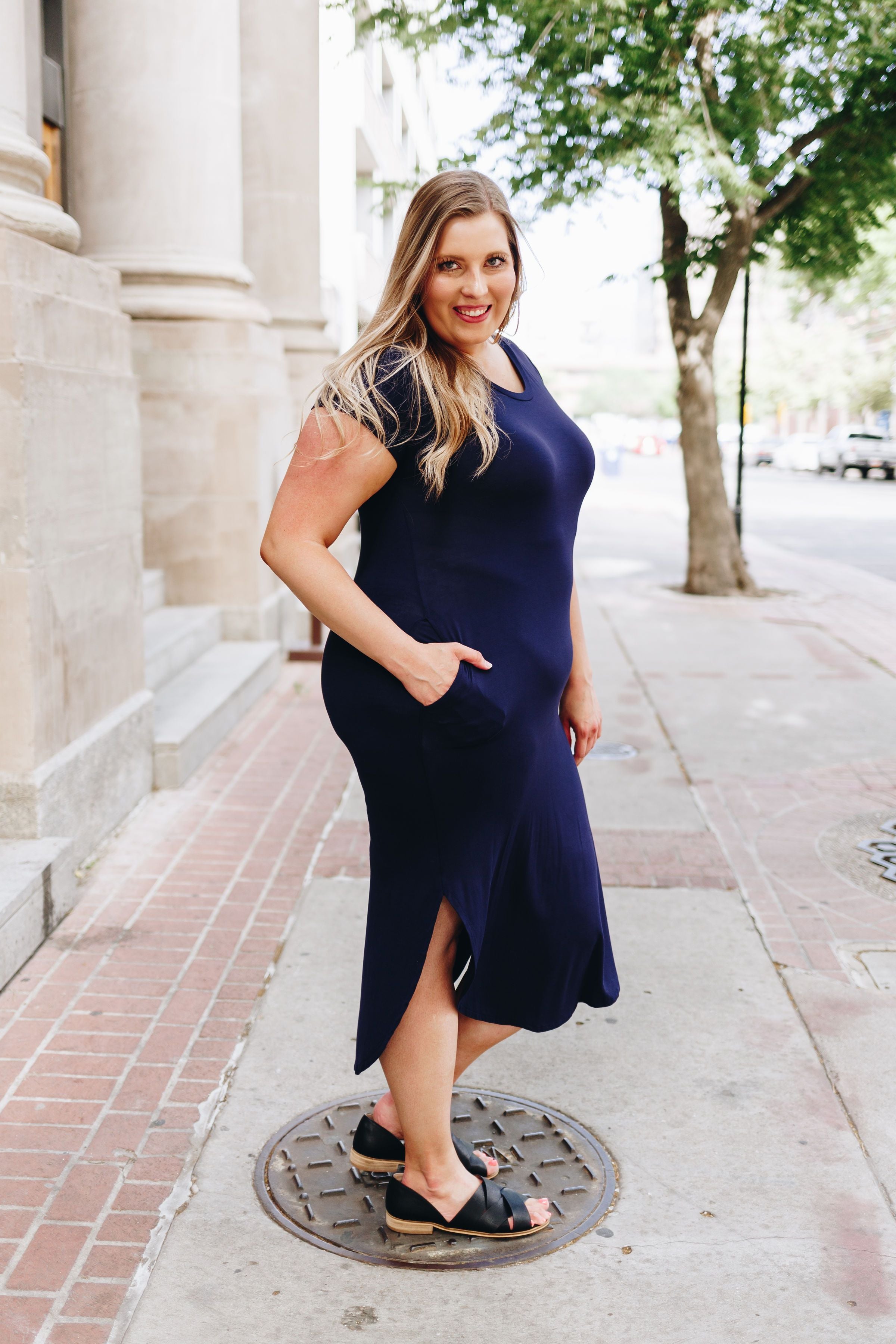 Keep Your Cool Dress In Navy