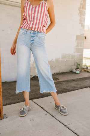 Kenzie Cropped Wide Leg Jeans