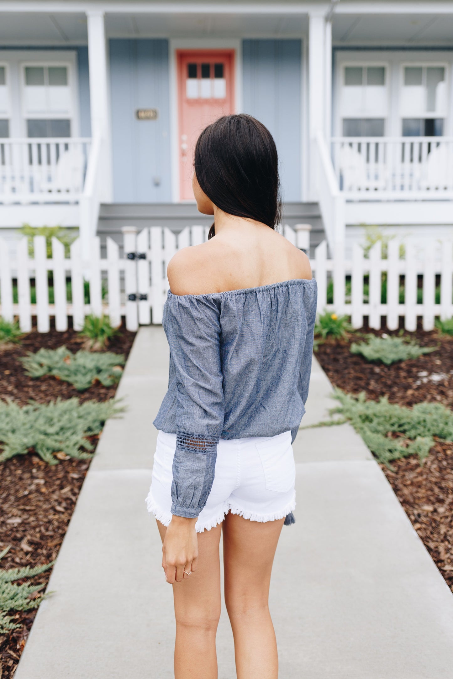 Lace Panel Off The Shoulder Top