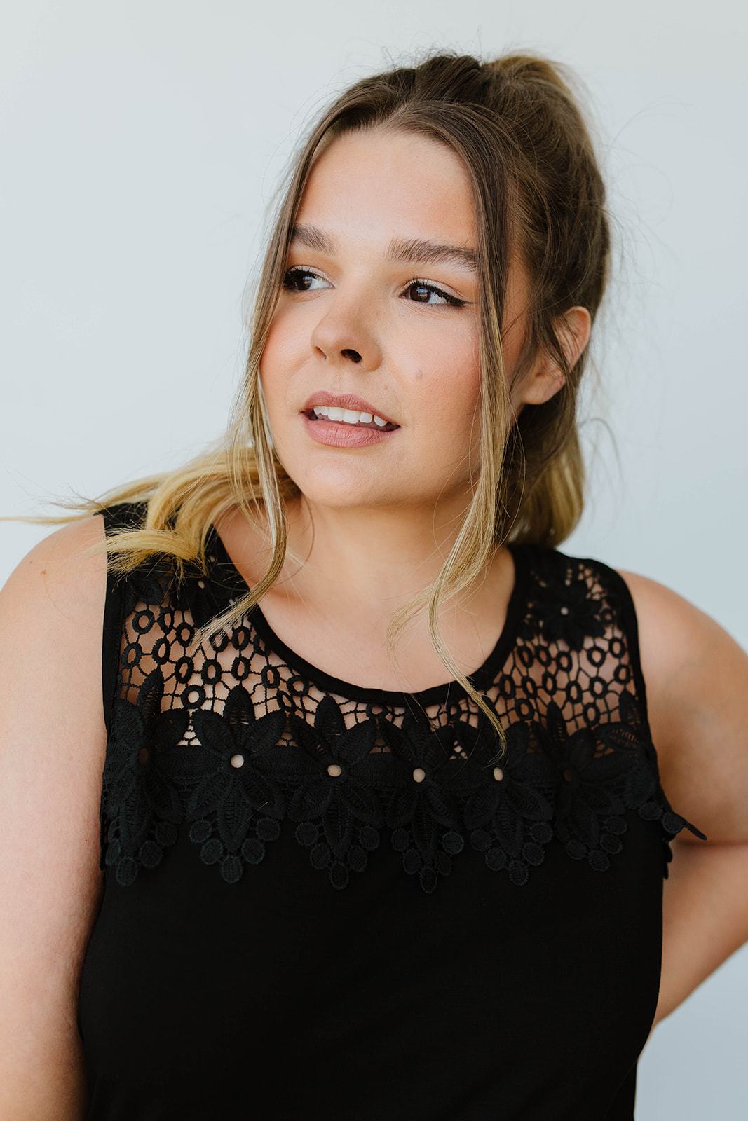 Lace & Shoulders Above The Rest Top In Black