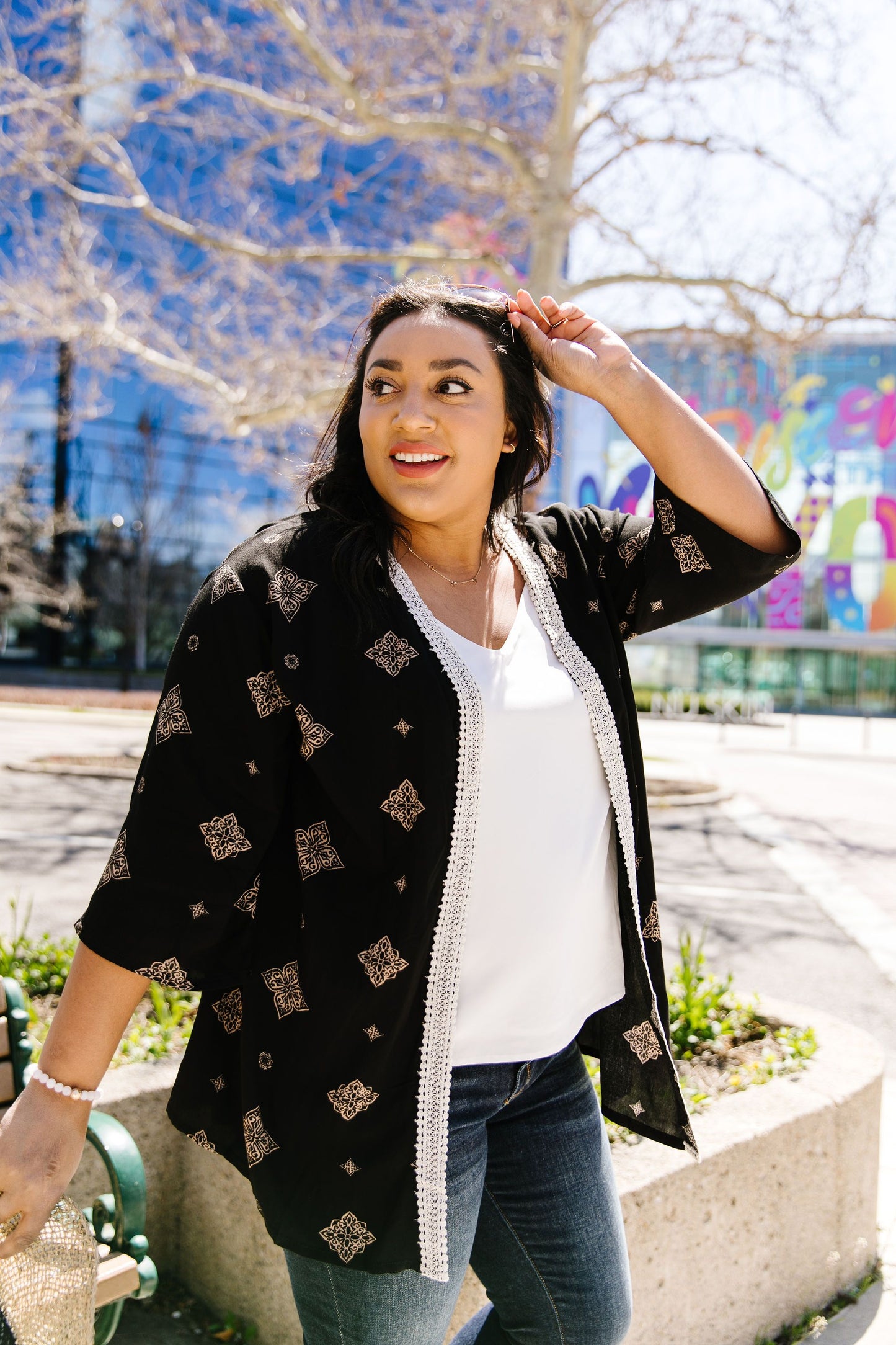 Lace Trimmed Kimono