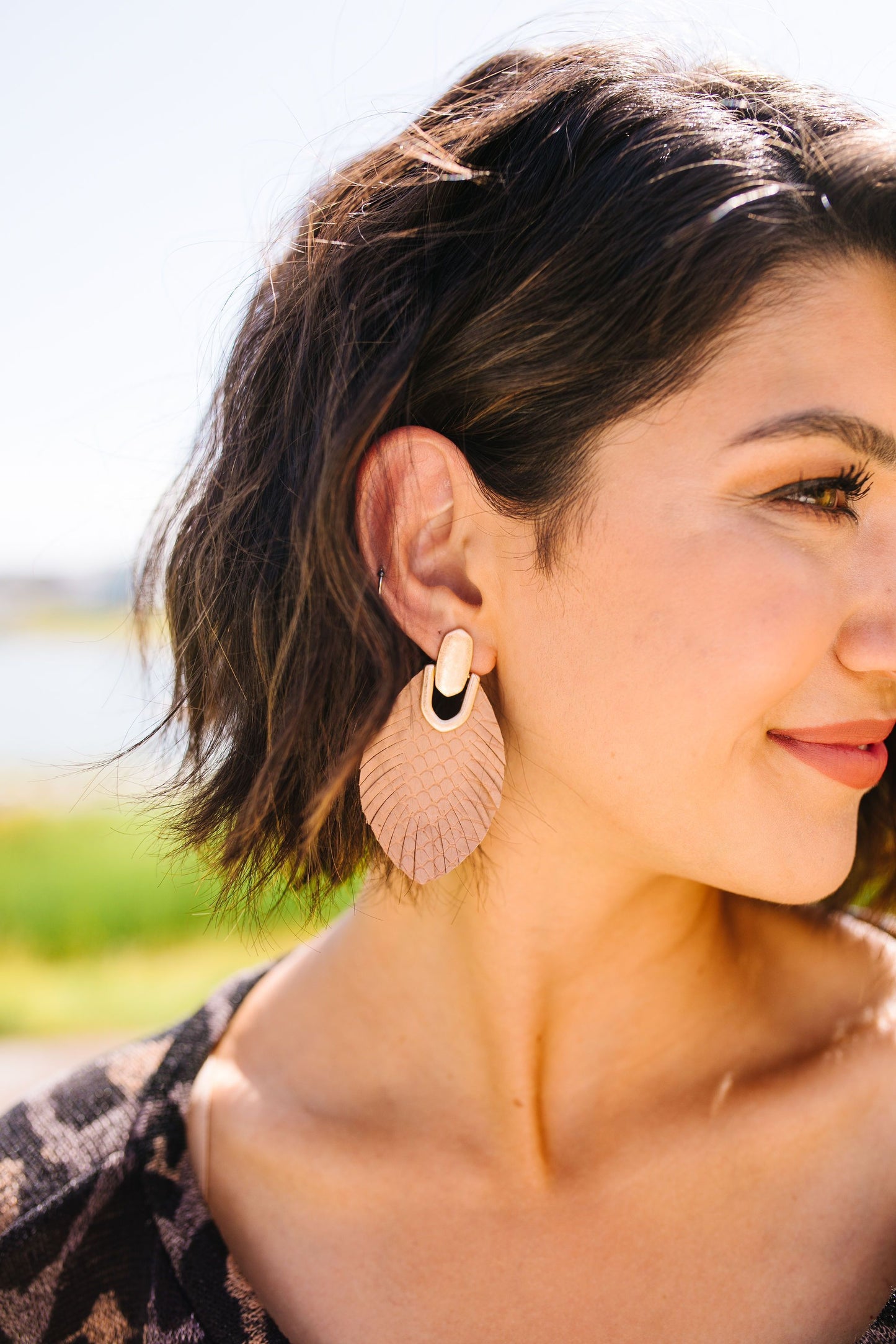 Leather Leaf Earrings