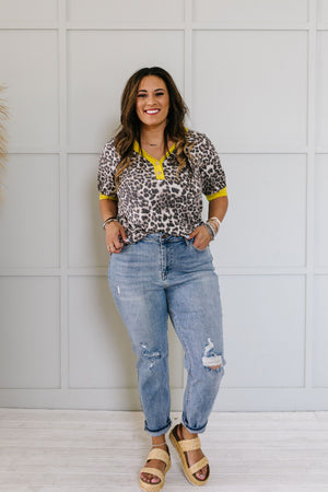 Lemon Leopard Top