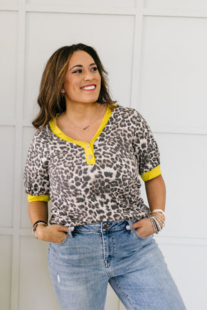 Lemon Leopard Top
