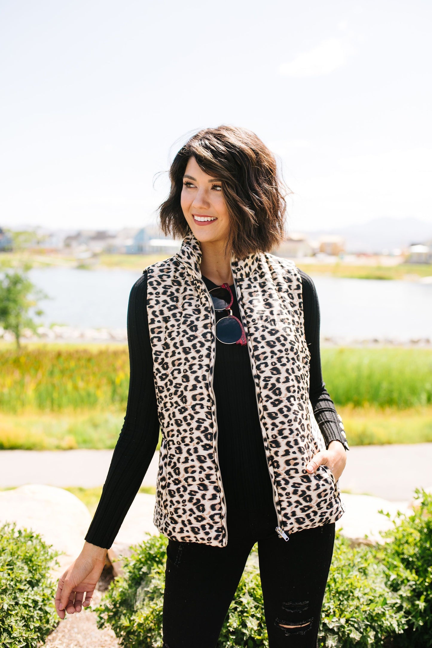 Leopard Print Puffer Vest