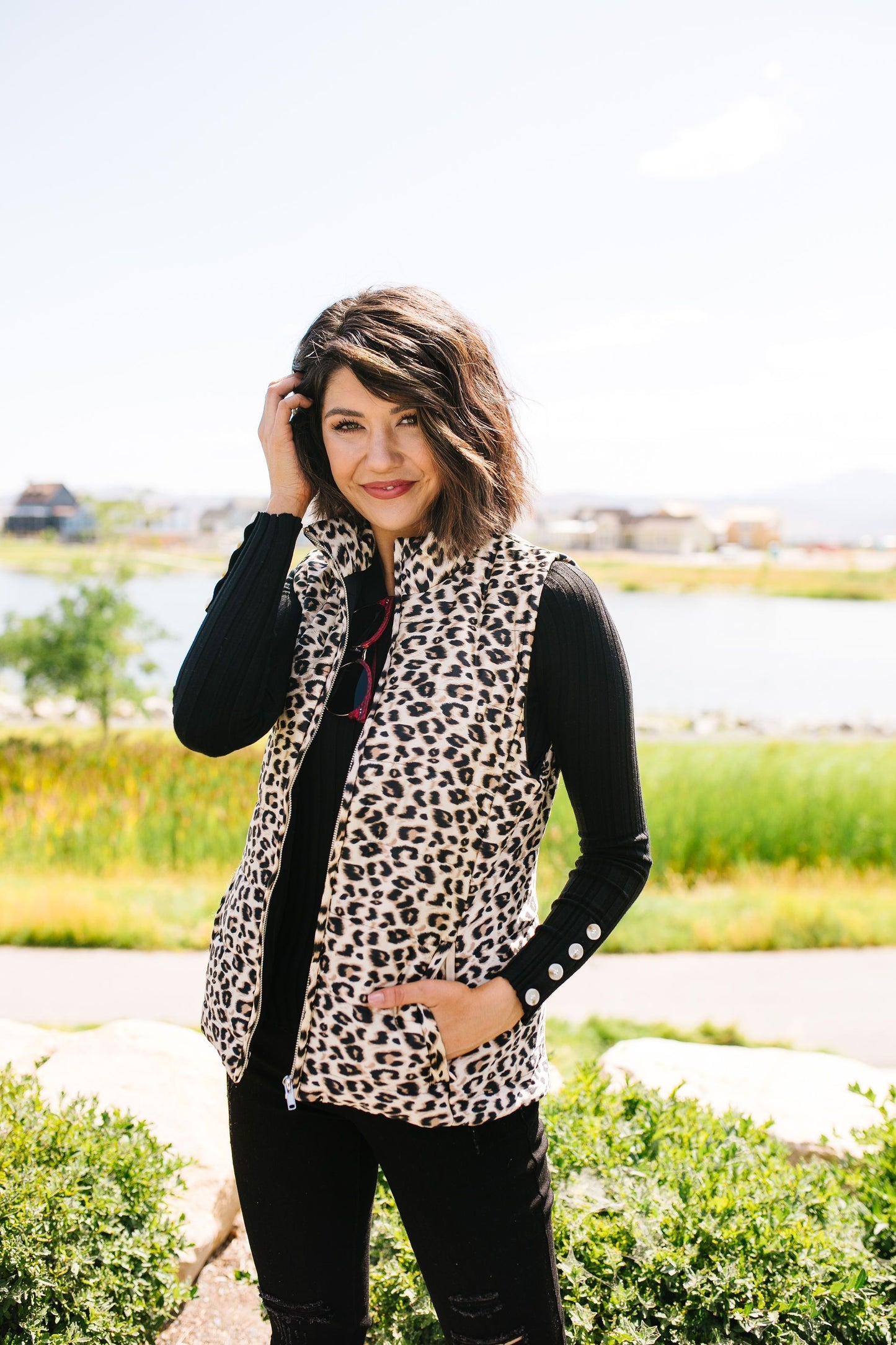 Leopard Print Puffer Vest