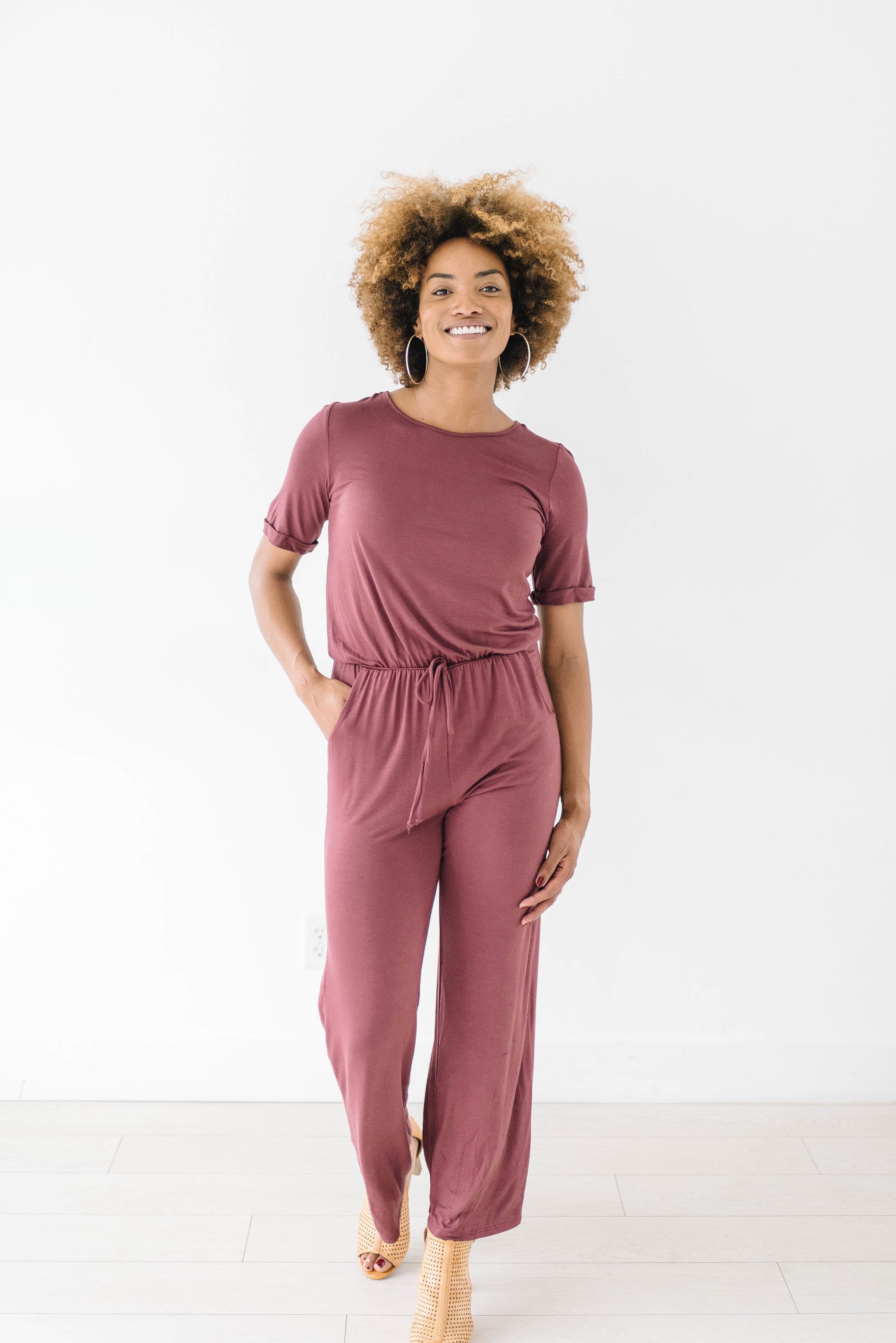 Life Is Good Jumpsuit In Berry