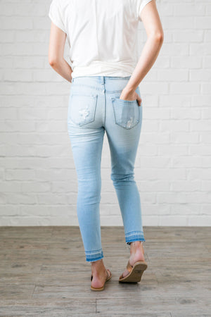 Light As Air Cropped Distressed Skinny Jeans