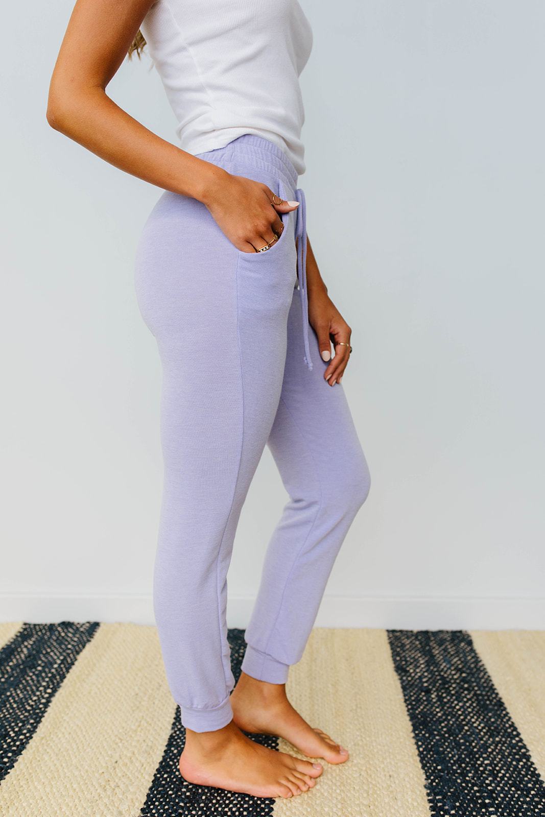 Lounging In Color Joggers In Lavender