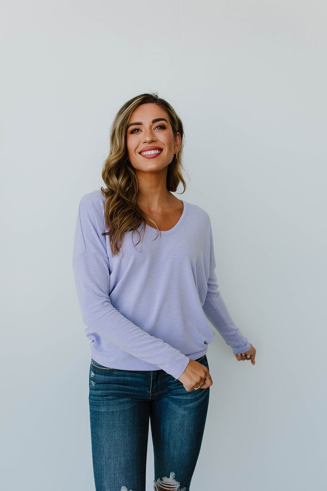 Lounging In Color Top In Lavender