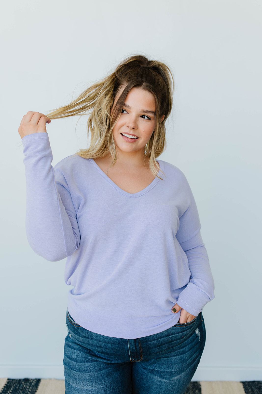 Lounging In Color Top In Lavender