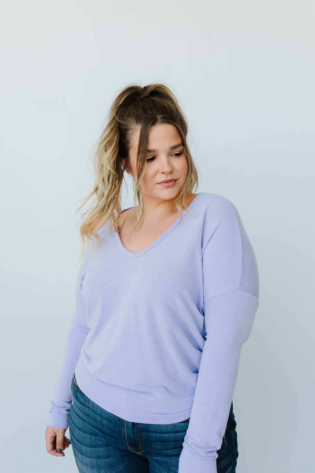 Lounging In Color Top In Lavender