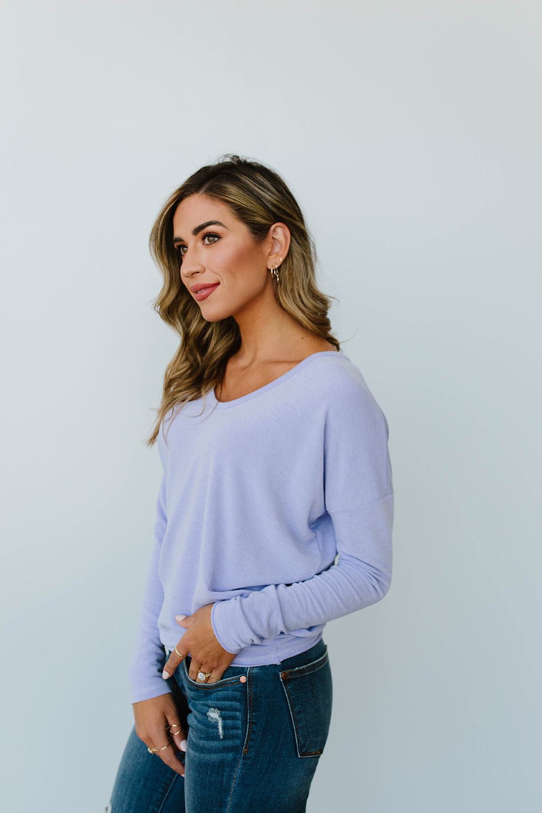 Lounging In Color Top In Lavender