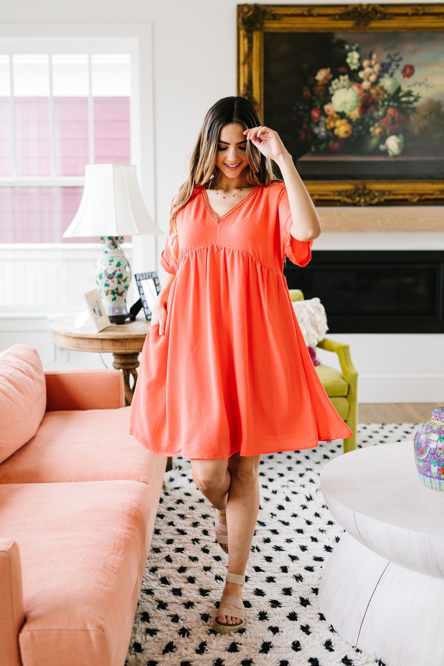 Lovely Little Dress In Orange