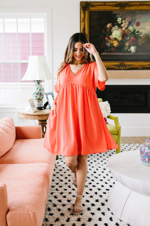 Lovely Little Dress In Orange
