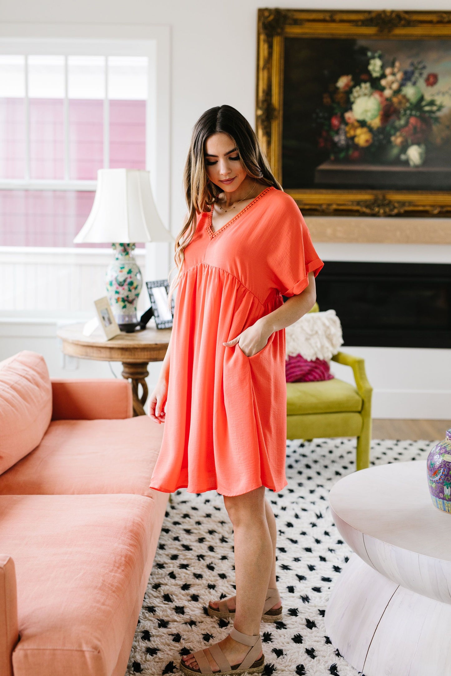 Lovely Little Dress In Orange