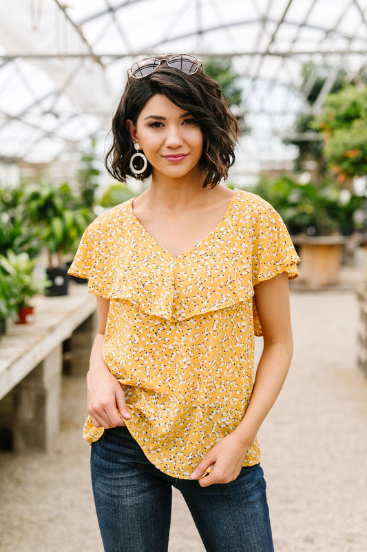 Marigold Ruffled Blouse
