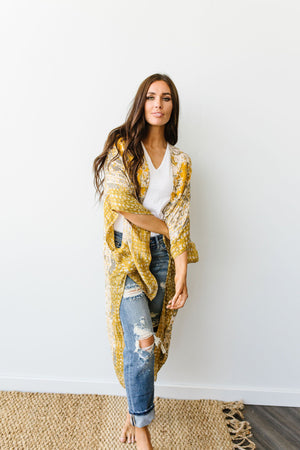 Marvelous Mandala Kimono In Gold