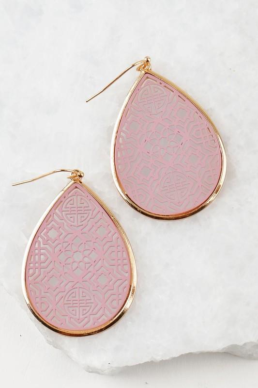 Mauve Moroccan Cut Earrings