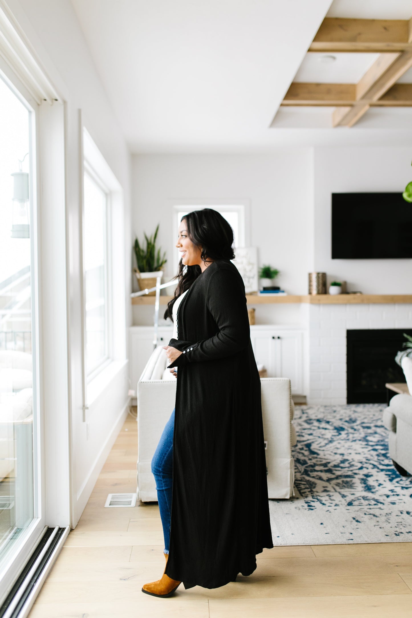 Maxi Cardi In Black