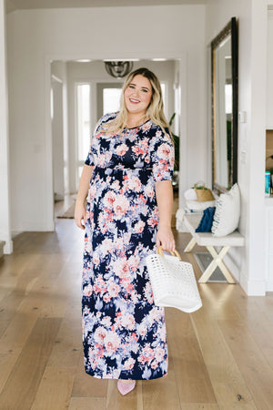 Midnight Rendezvous Floral Maxi