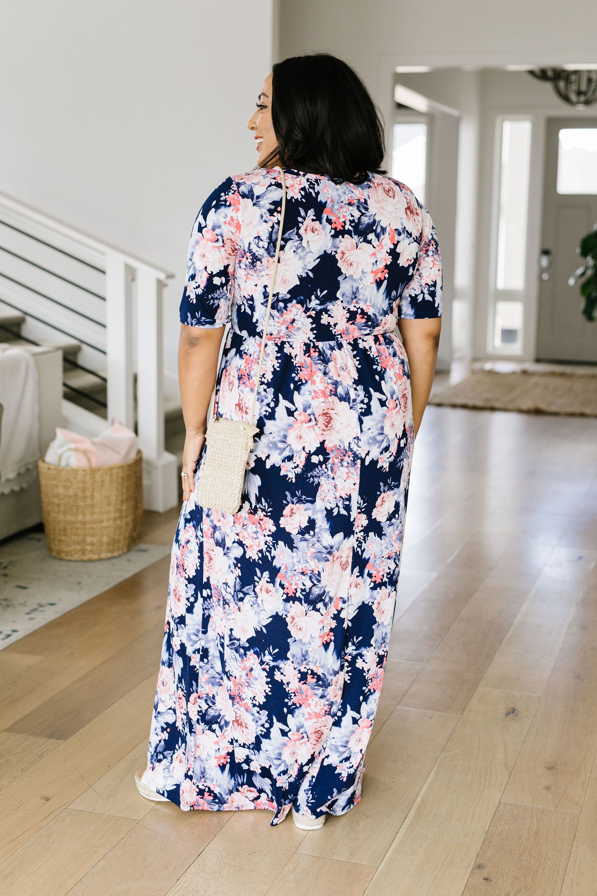 Midnight Rendezvous Floral Maxi