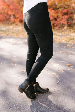 Miraculous Microsuede Leggings In Black - ALL SALES FINAL
