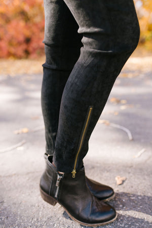 Miraculous Microsuede Leggings In Black - ALL SALES FINAL