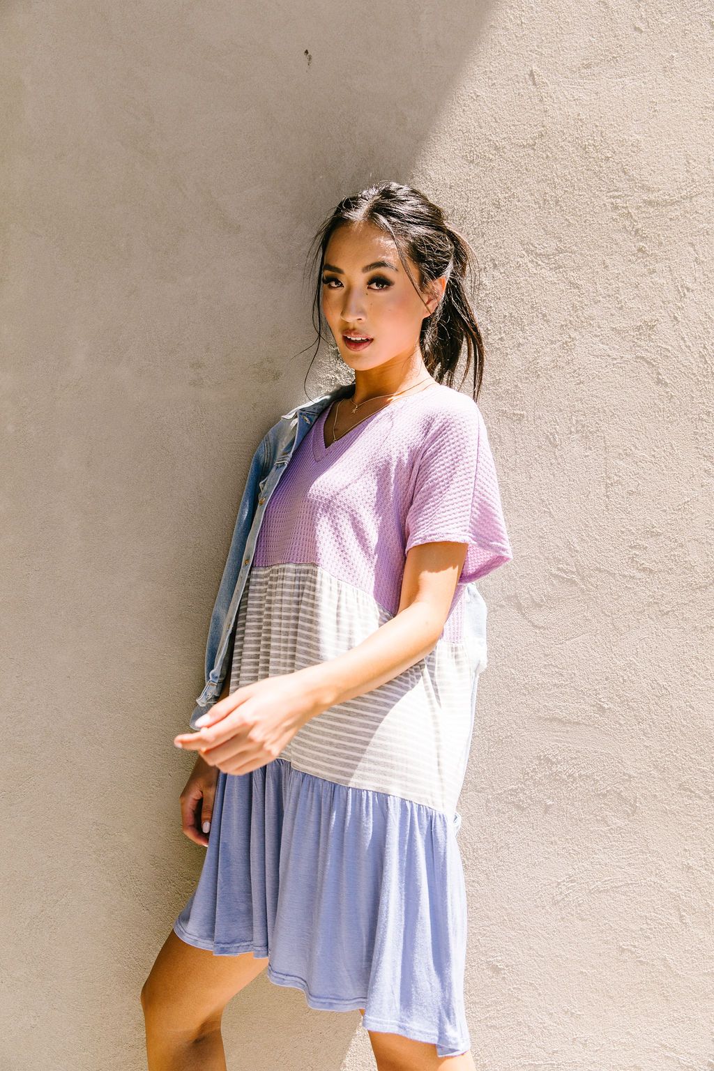 Mix It Up Tiered Colorblock Dress