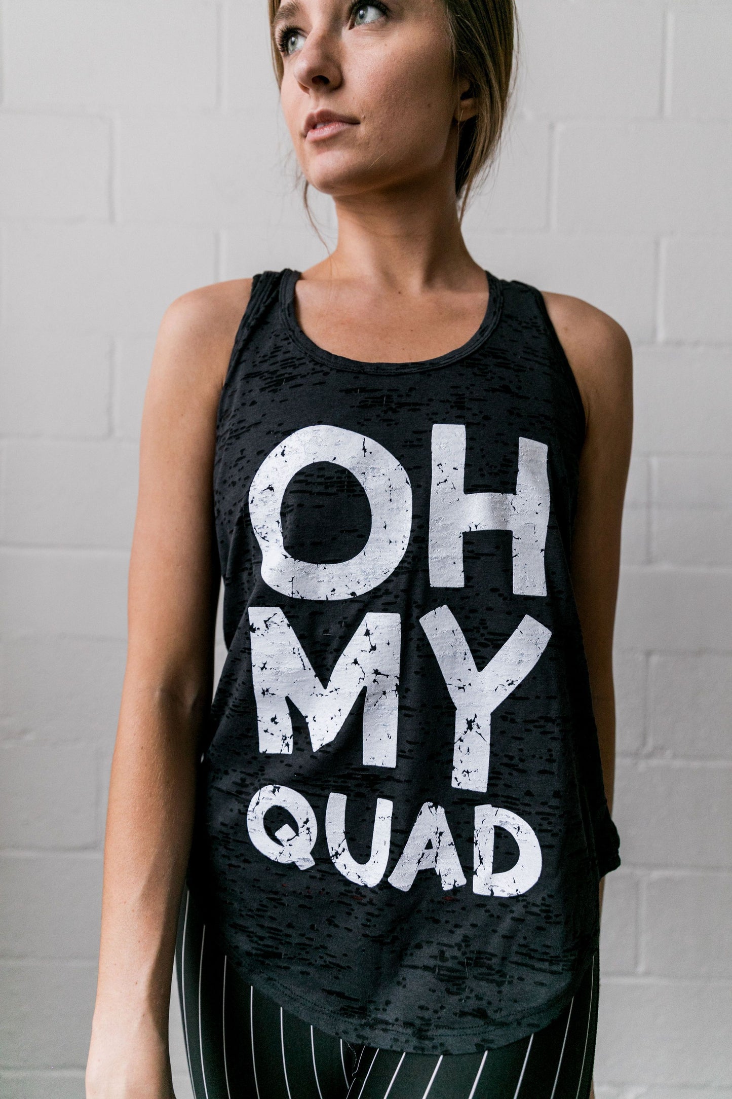 Oh My Quad Burnout Tank In Black - ALL SALES FINAL