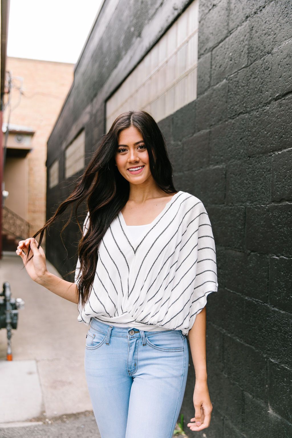 On The Dotted Line Chevron Top