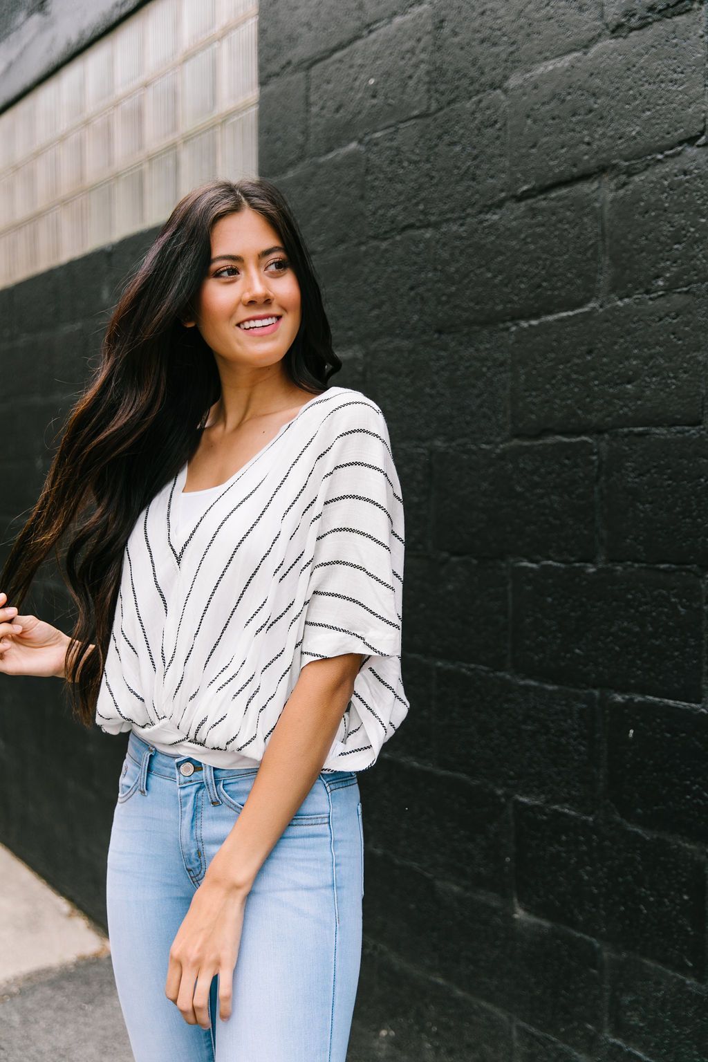 On The Dotted Line Chevron Top