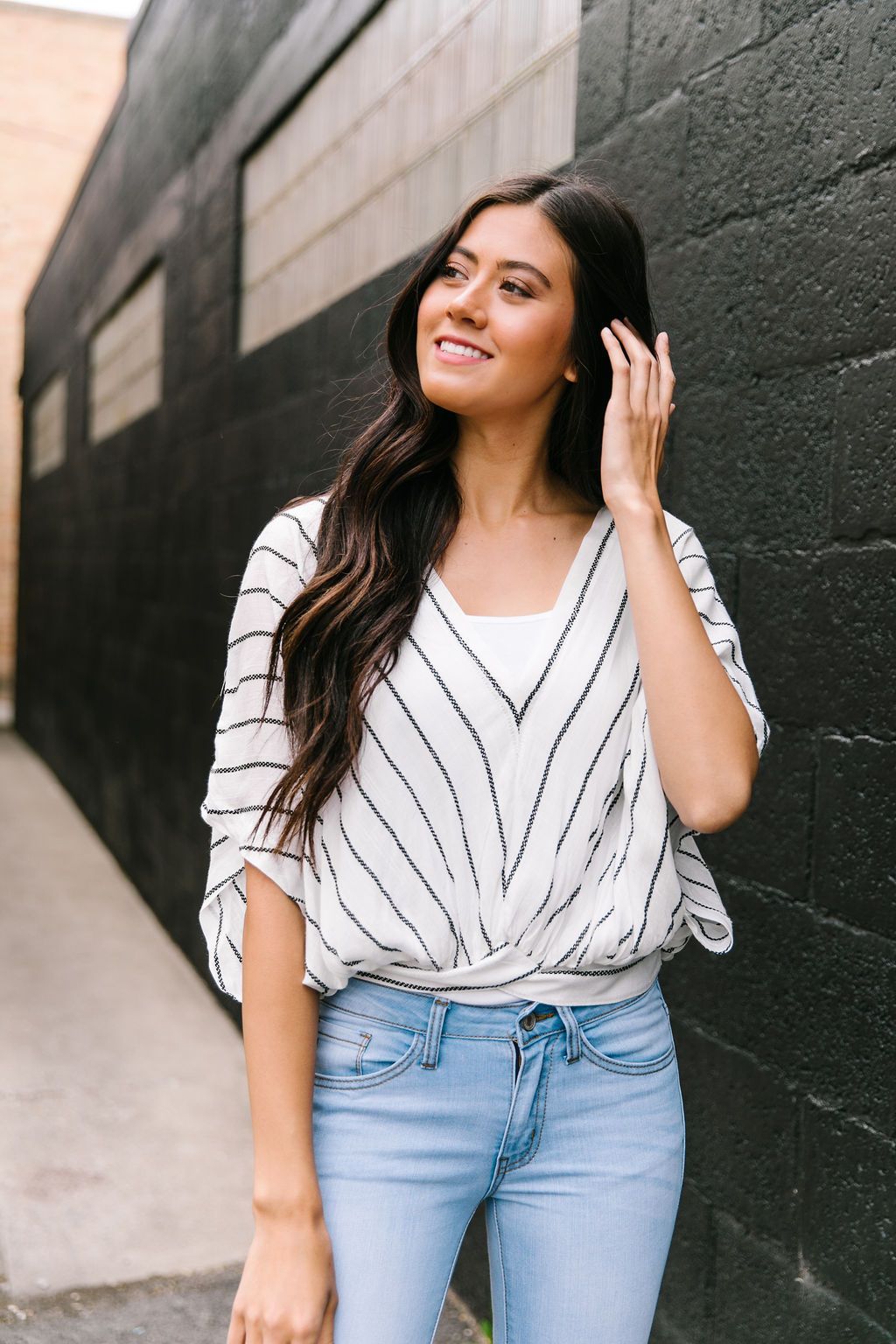 On The Dotted Line Chevron Top