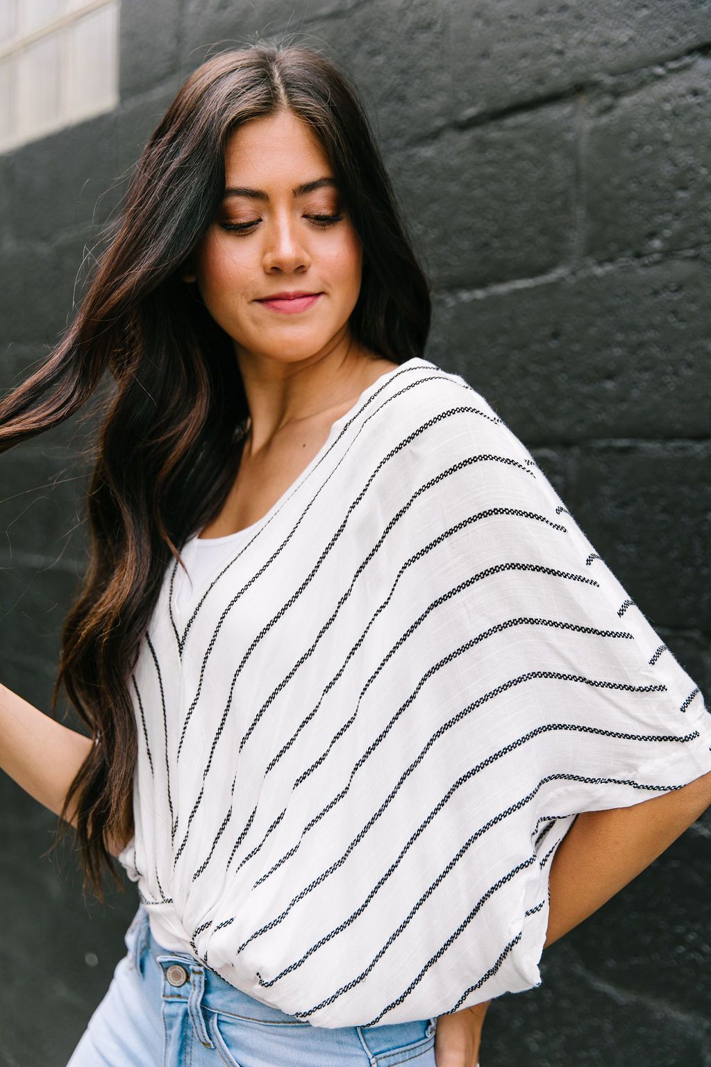 On The Dotted Line Chevron Top