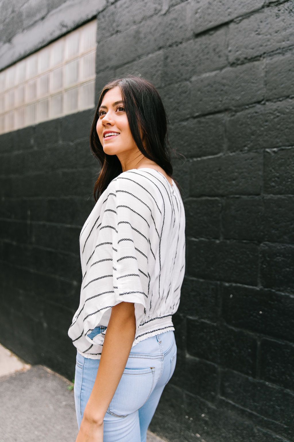On The Dotted Line Chevron Top