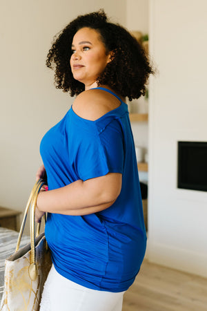 One Shoulder Bare Tunic In Blue