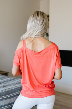 One Shoulder Bare Tunic In Coral