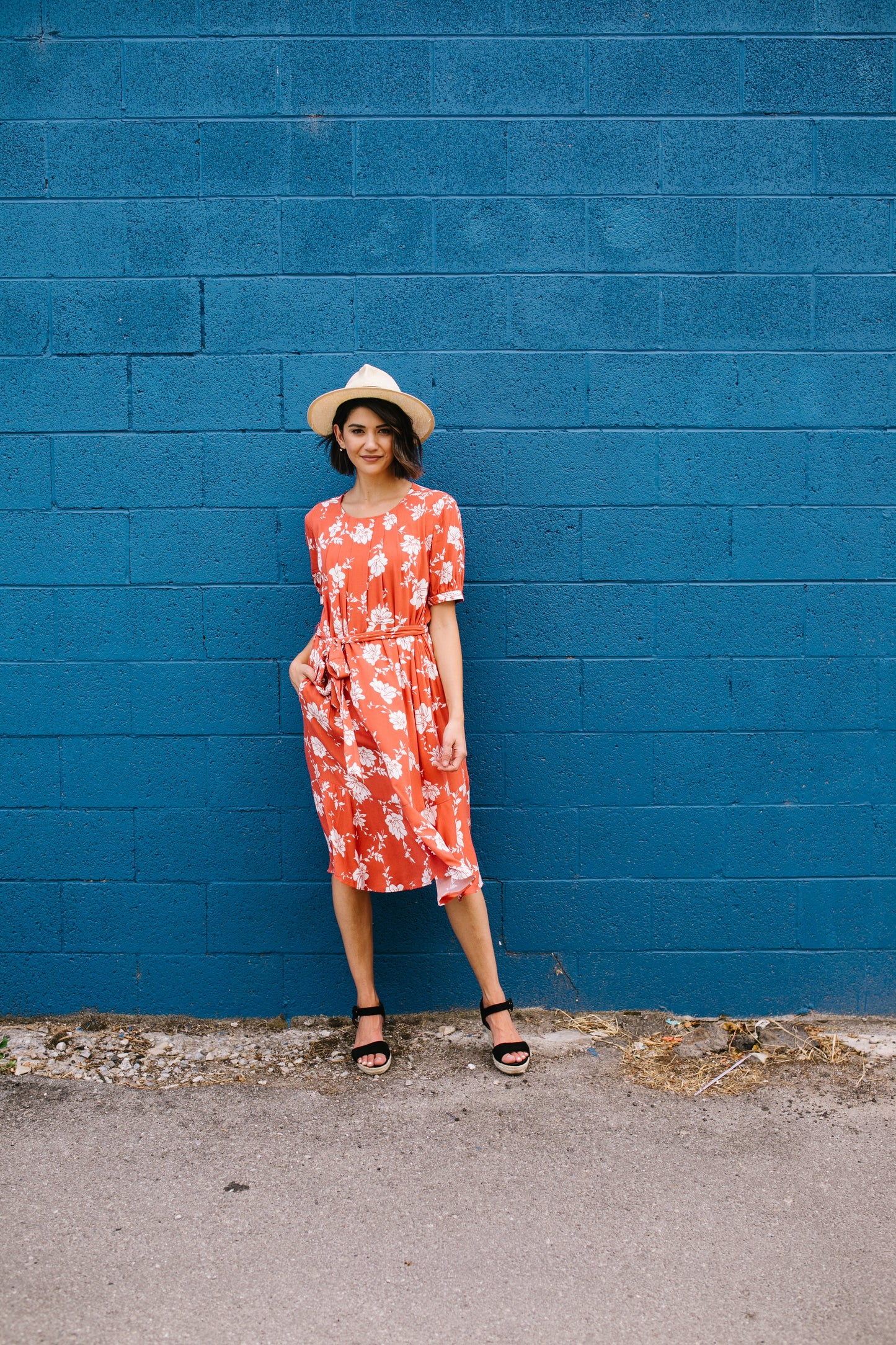 Passion Flower Persimmon Dress