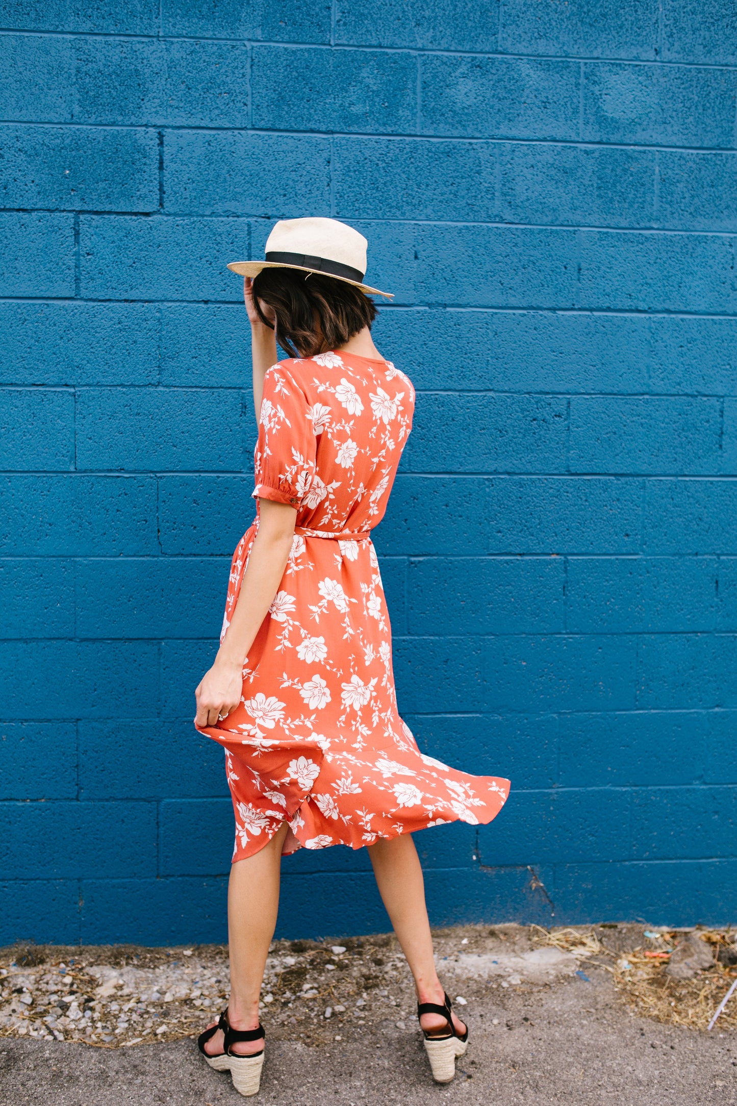 Passion Flower Persimmon Dress