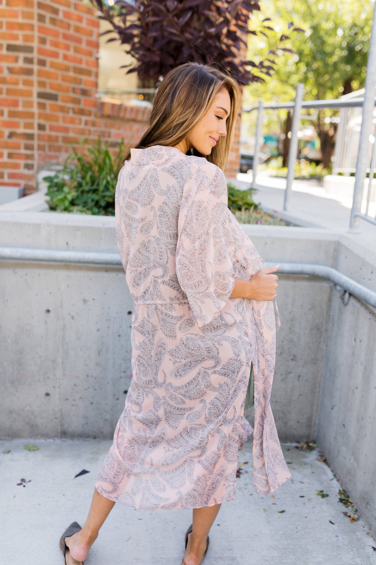 Peach Paisley Kimono