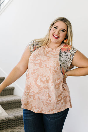 Peach Tapestry Top