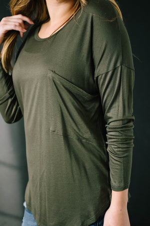 Penny Pocket Top in Olive