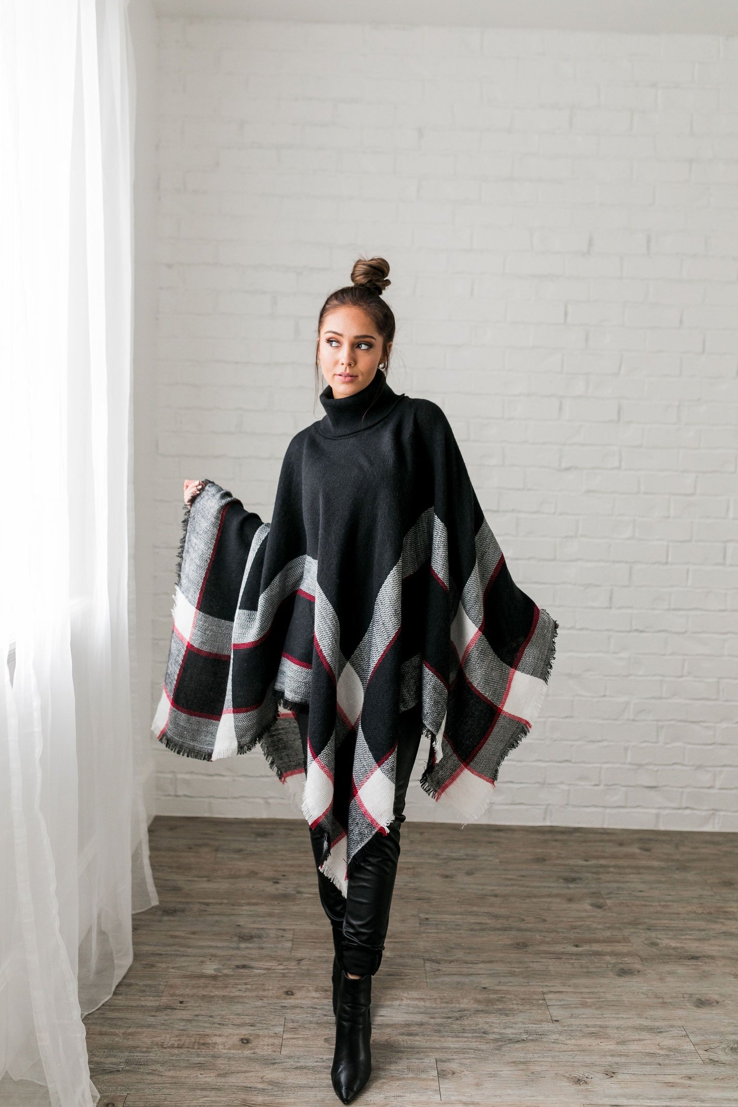 Playful Plaid Poncho