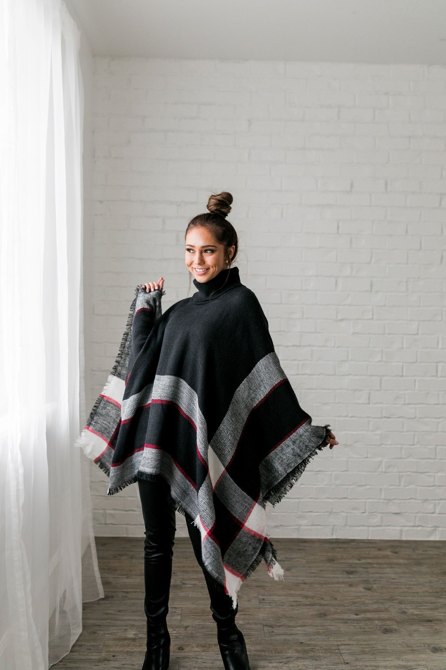 Playful Plaid Poncho