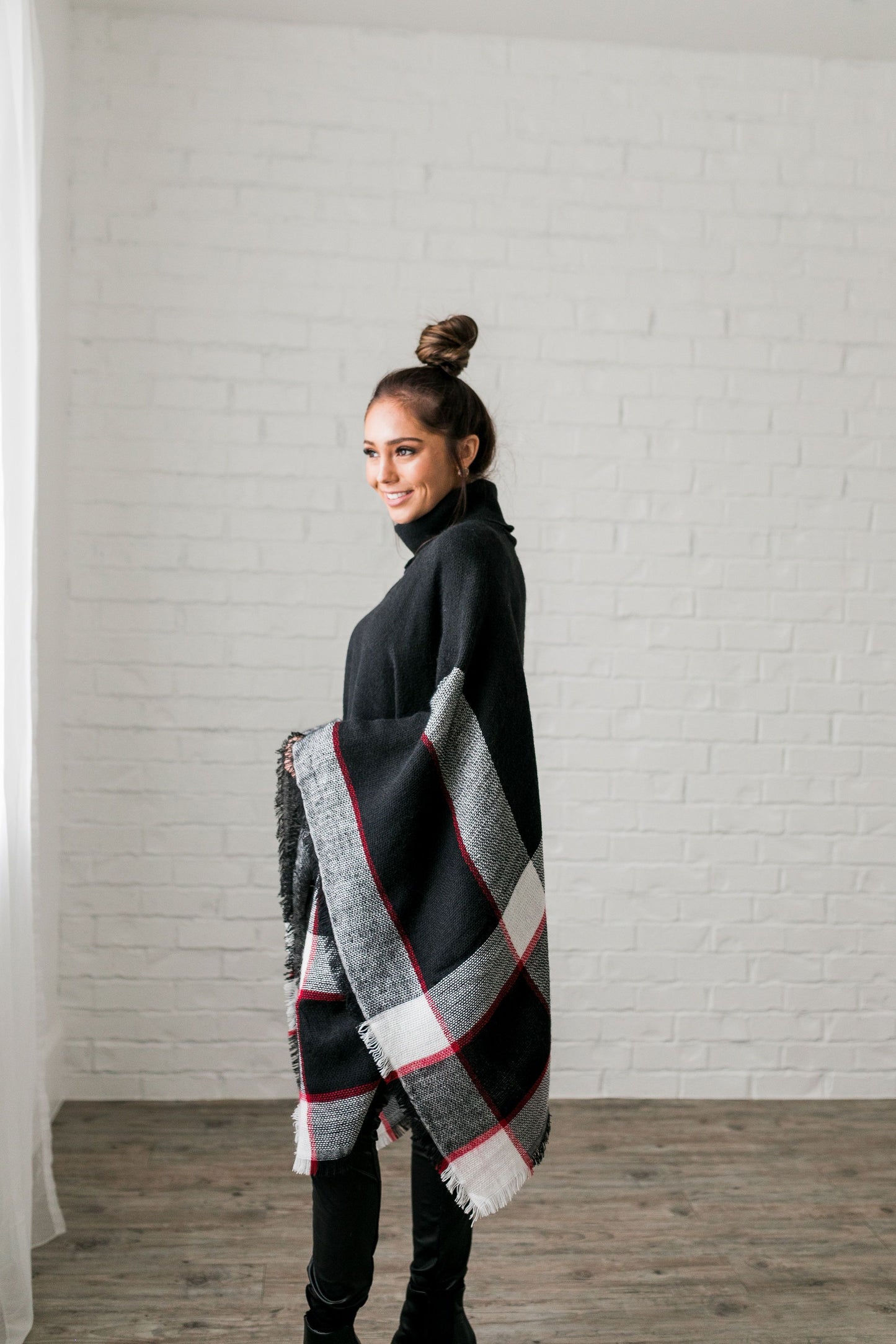 Playful Plaid Poncho