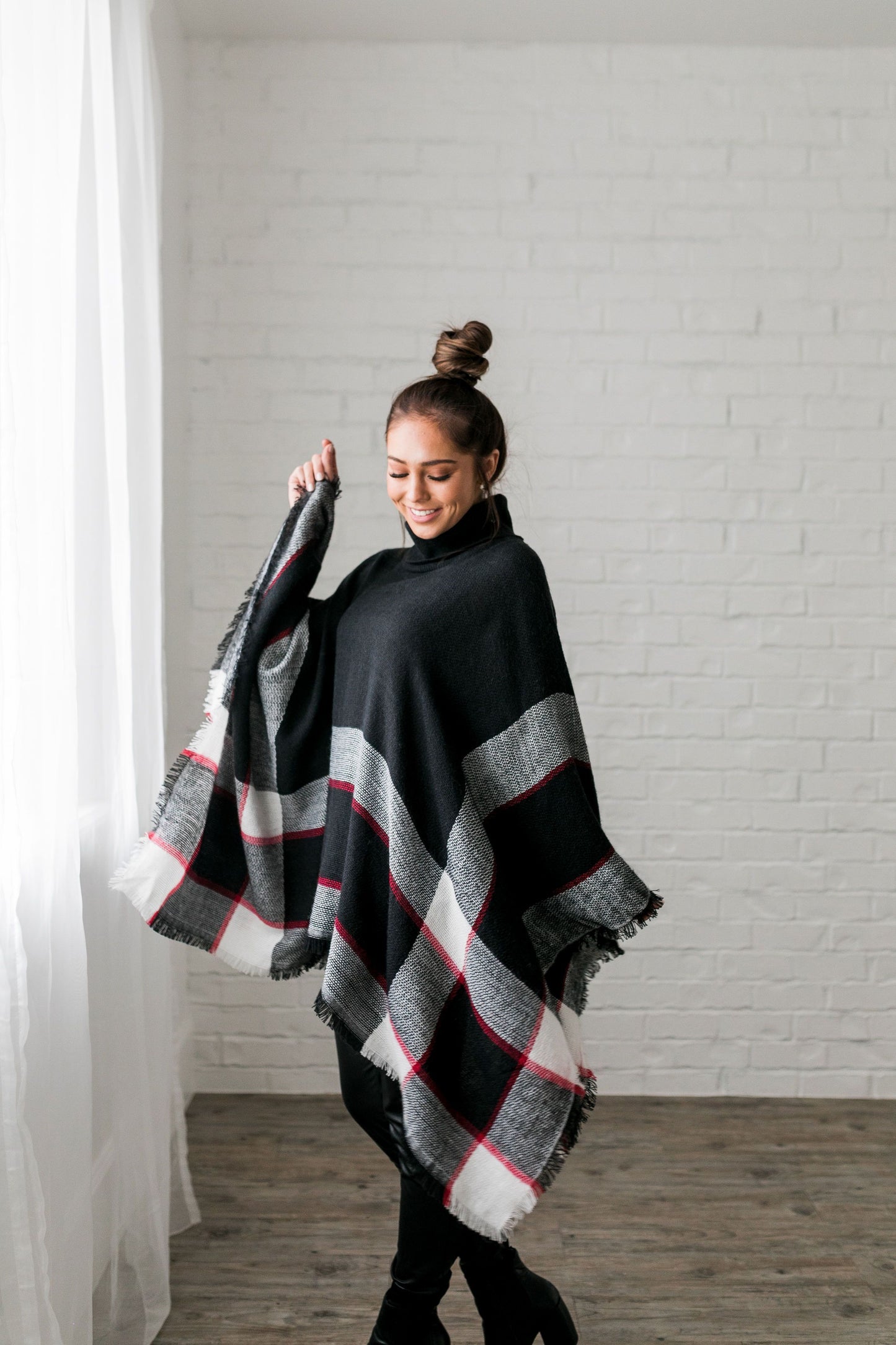 Playful Plaid Poncho