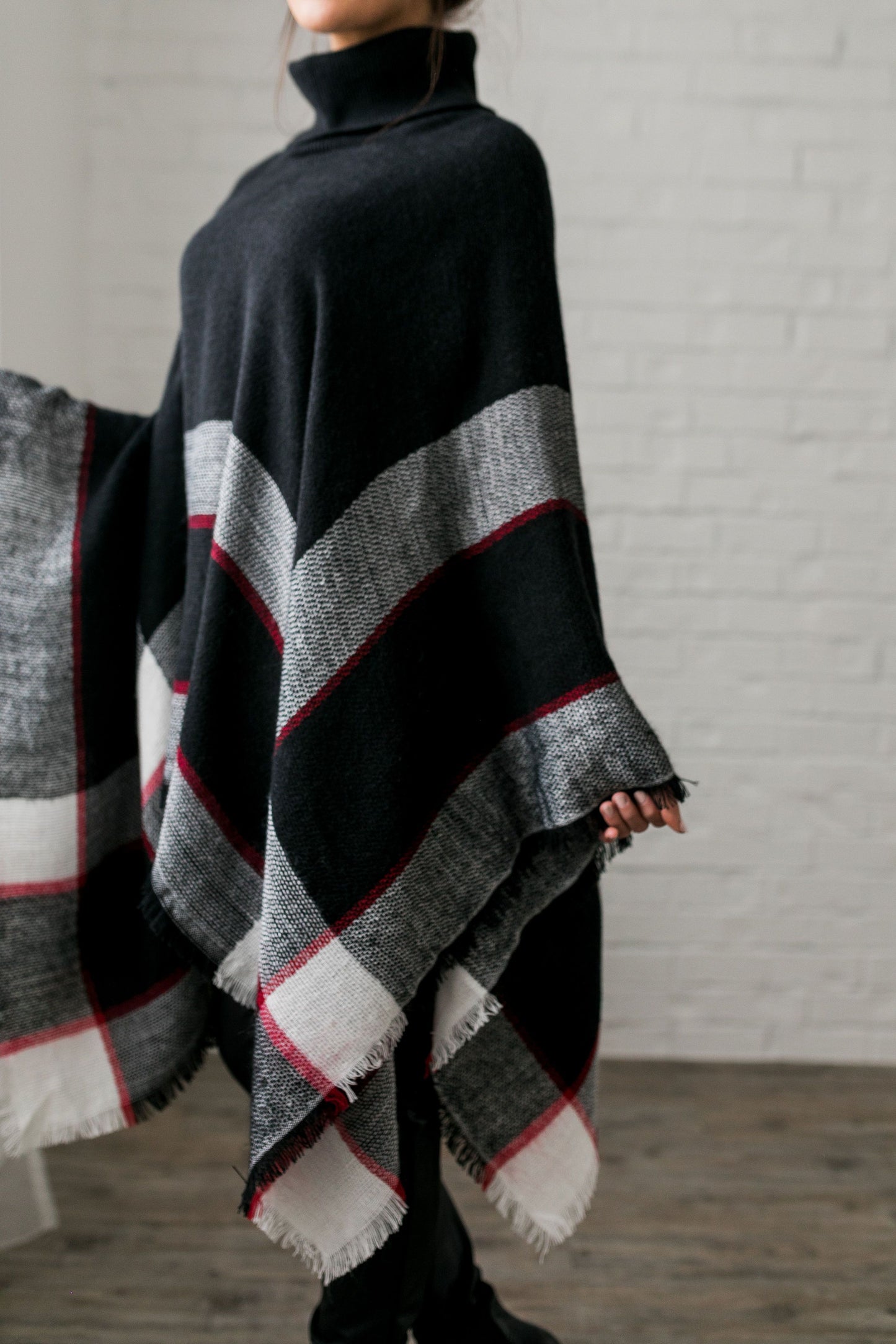 Playful Plaid Poncho