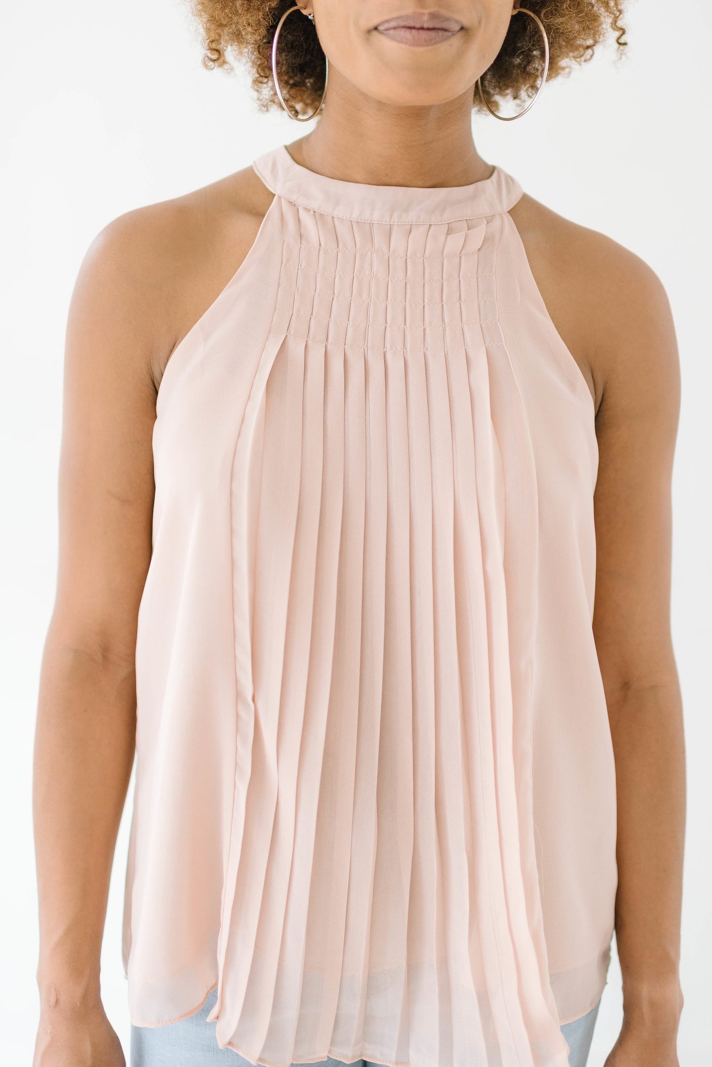 Pleated Halter In Blush